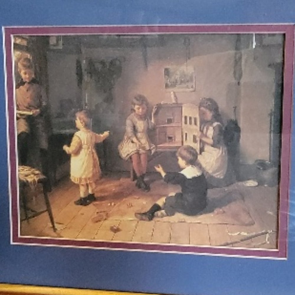 Vintage Sceen Picture Frame" Too Old To Play Kids" Wall Art